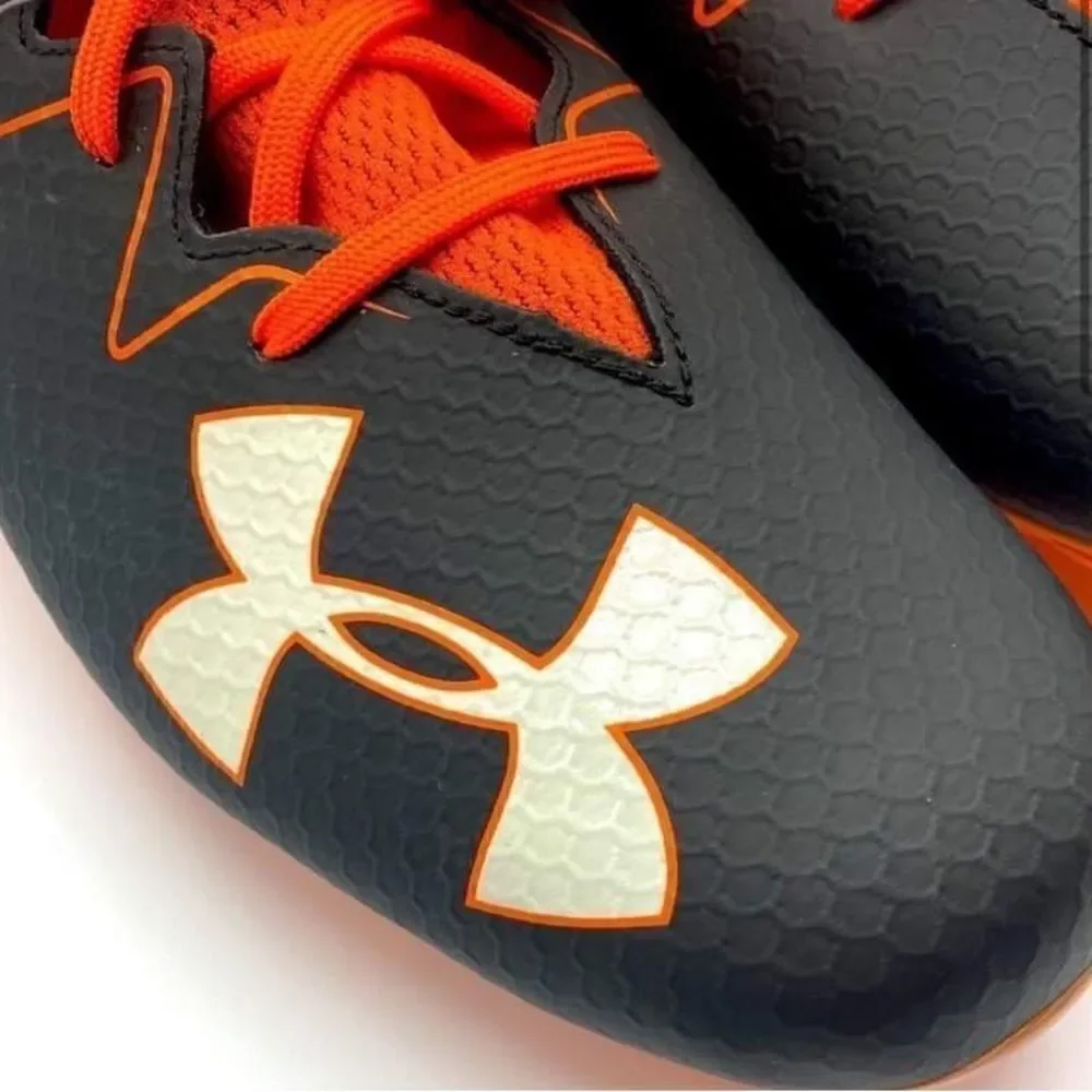 Under Armour Black & Orange Nitro Football Cleats Shoes Sports Size 16